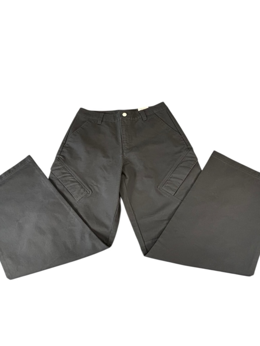 Jordan Black Cotton Cargo Pants Standard Fit Straight Leg Button Zip Pockets
